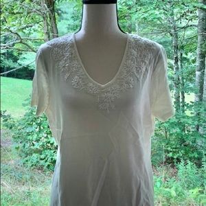 Ivory Petite Embroidery beads Top